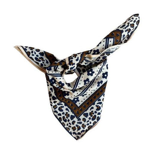Foulard léopard - Mon petit indispensable flower brown