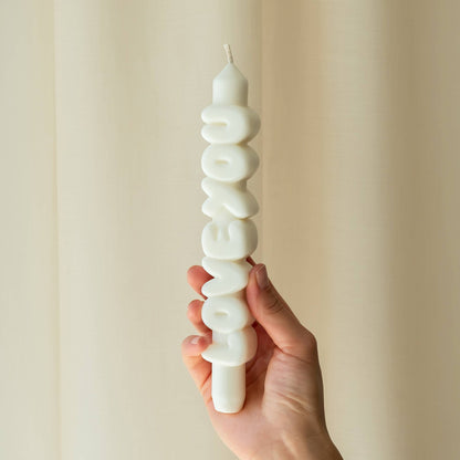 Bougie conique JE T'AIME - Fait main - Bougies coniques 3D de 9 pouces: Rose