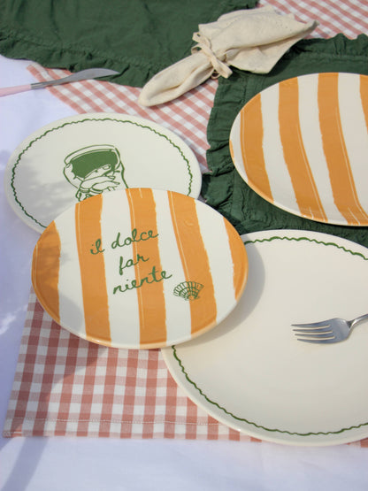 Assiette à Dessert Verte Ambiance Vacances