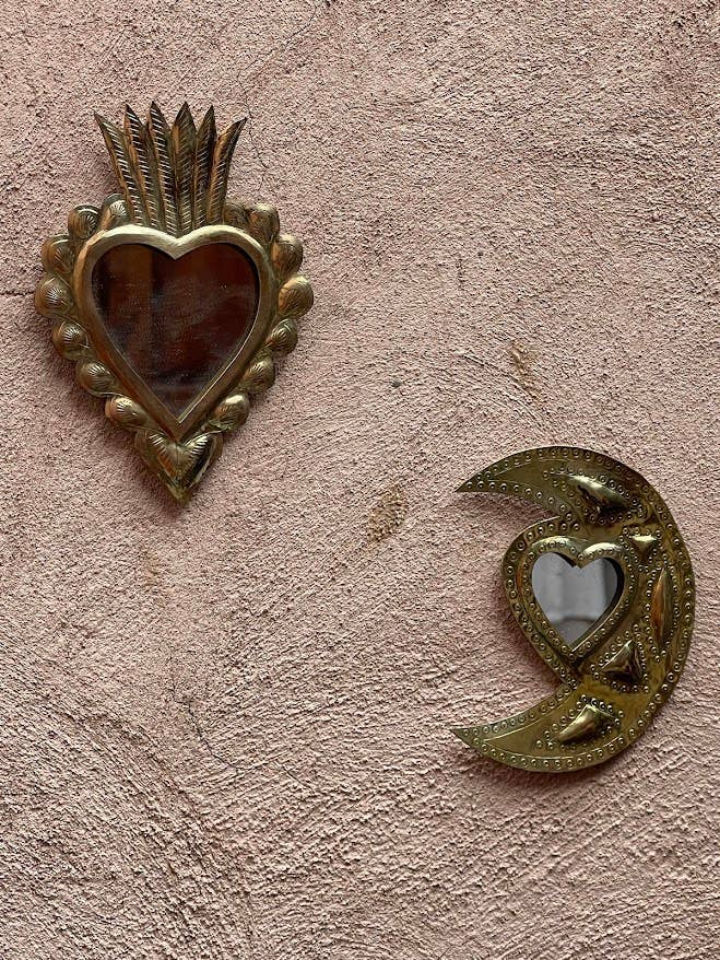Miroir Sweatheart Moon, doré, bronze, lune