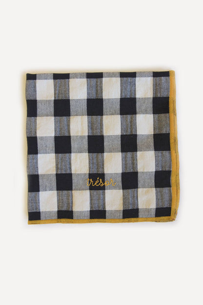 Serviettes de table à carreaux vichy et broderies: Mama
