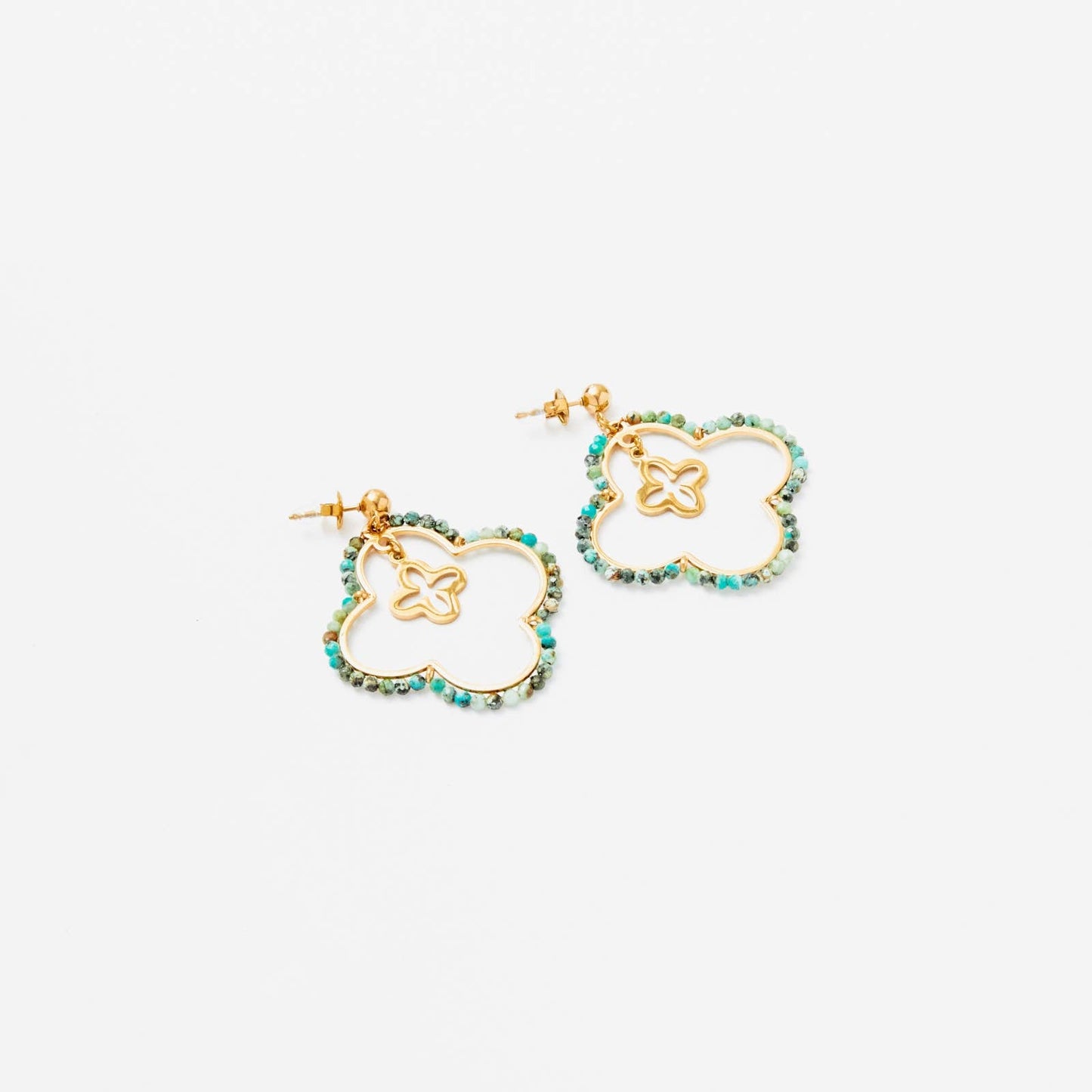Boucles d'oreilles pendantes - Elara: Taupe / Tu [1]