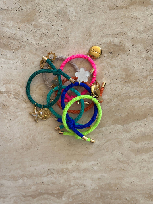 ÉLASTIQUE CHEVEUX BIJOUX BRACELETS CHOUBI : Jaune fluo