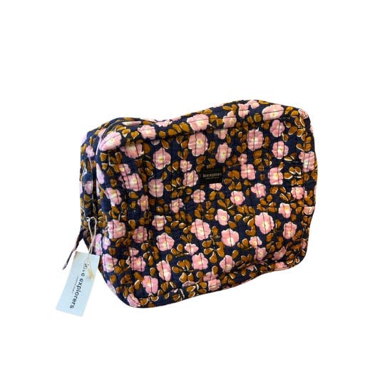 Trousse de toilette - flower seventies navy