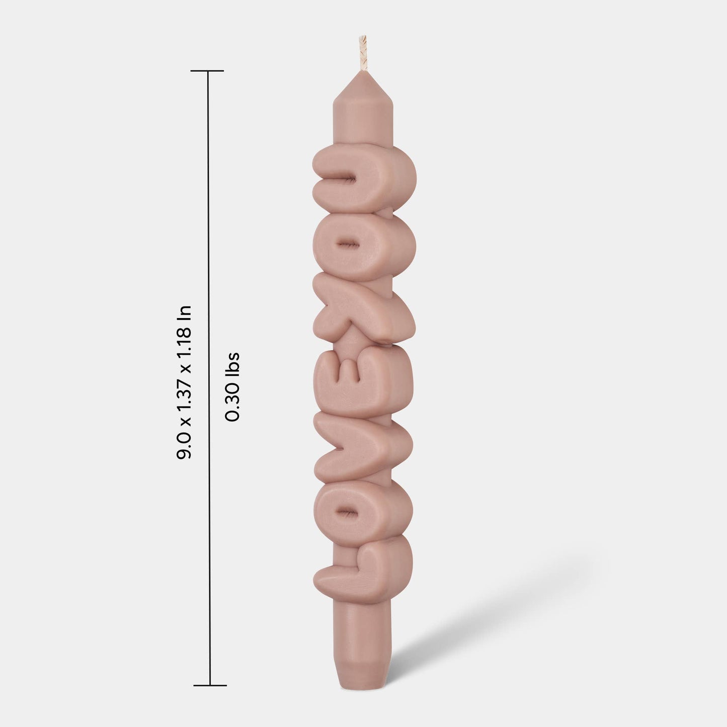 Bougie conique JE T'AIME - Fait main - Bougies coniques 3D de 9 pouces: Rose
