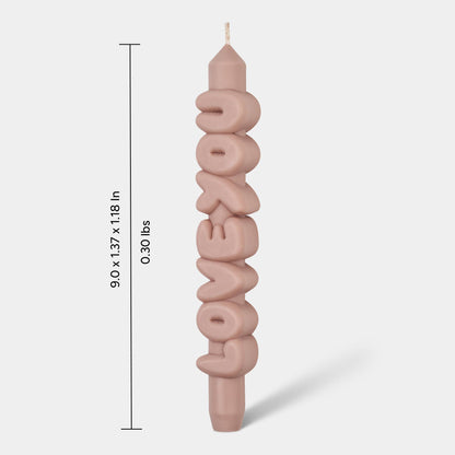 Bougie conique JE T'AIME - Fait main - Bougies coniques 3D de 9 pouces: Beige