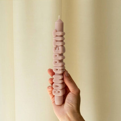 Bougie conique Bon Appétit - Fait main - Bougies coniques 3D: Beige