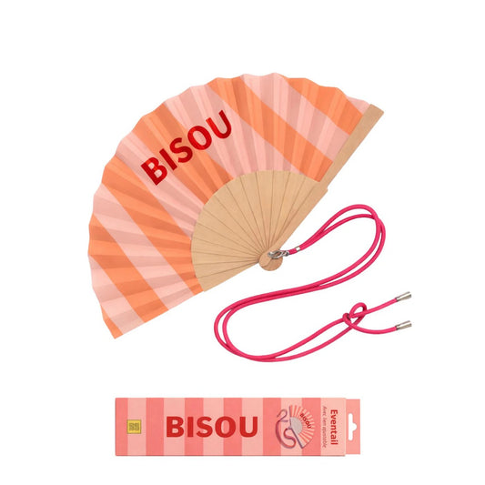 Eventail avec Bandoulière et Boîte Cadeau - Bisou