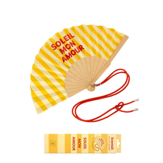 Eventail avec Bandoulière et Boîte Cadeau - Soleil Mon Amour