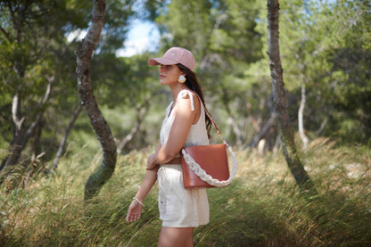 CASQUETTE COTON ROSE BRODÉ PALMIER NICA