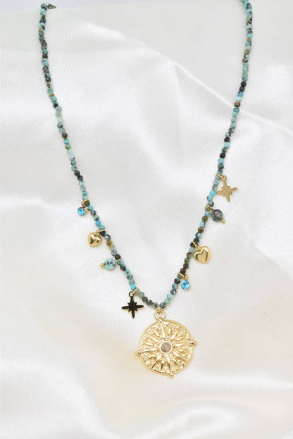 Collier pierre naturelle en acier inoxydable - BJ210226-VR