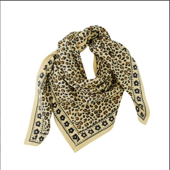 Foulard léopard - Mon grand indispensable Léo beige