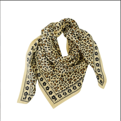 Foulard léopard - Mon grand indispensable Léo beige