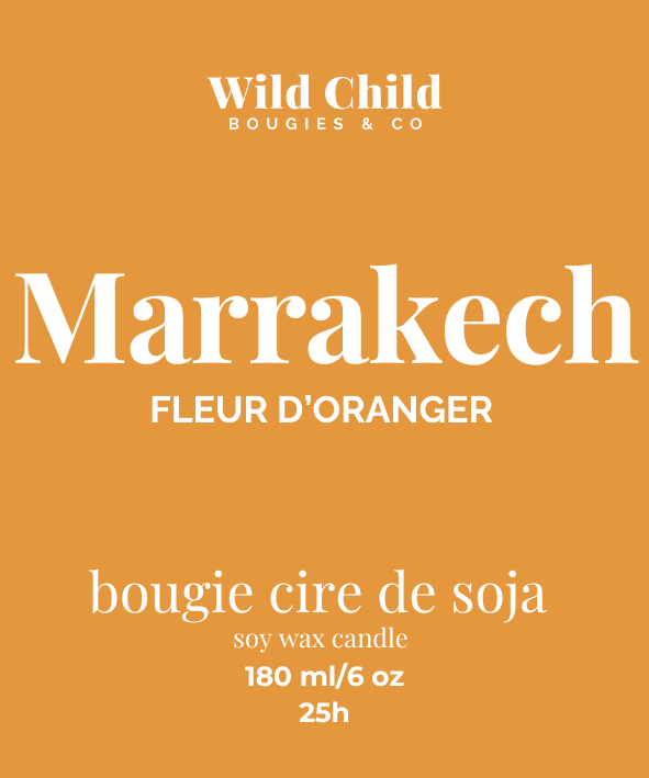 "Marrakech" Bougie Cire végétale - 25h - Fleur d'oranger