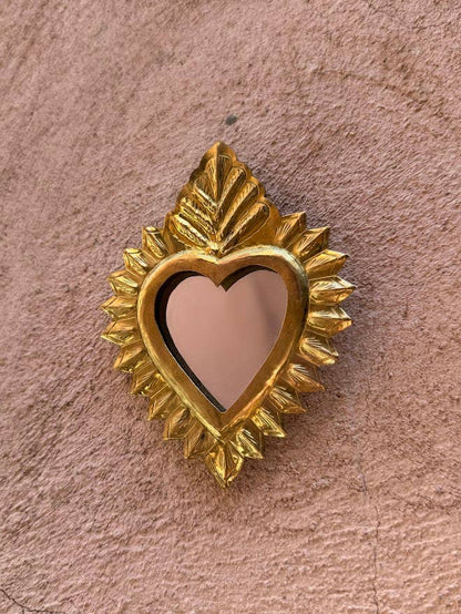 Miroir CLASSIC HEART taille S, bronze, or