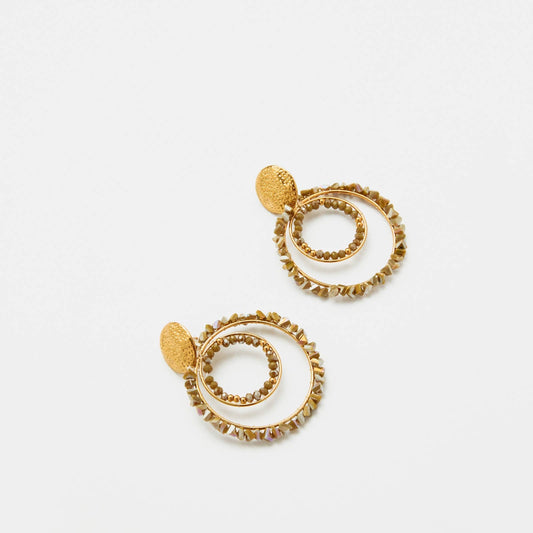 Boucles d'oreilles pendantes cercles - Esther: Vert / Tu [1]