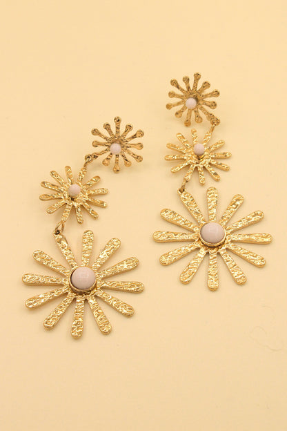 Boucles d'oreilles fleurs acier inoxydable: Blush / TU