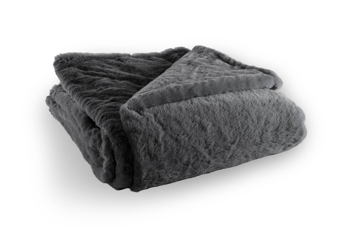 Plaid RUBY - imitation fourrure de lapin - 150x200 cm: Taupe