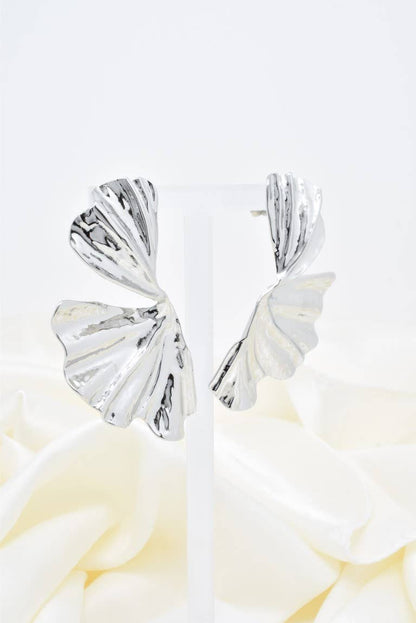 Boucles d'oreilles texturées en acier inoxydable -BO100331: Doré
