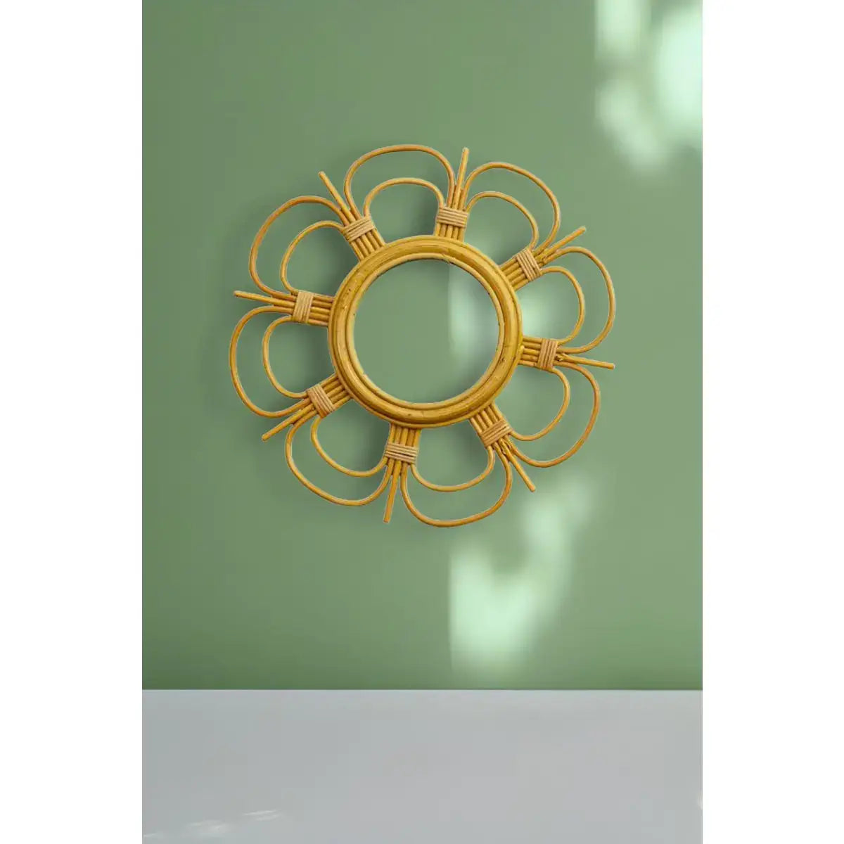 Miroir Fleur Vintage Rotin DAISI