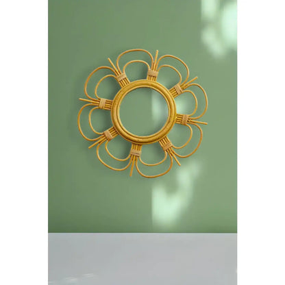 Miroir Fleur Vintage Rotin DAISI