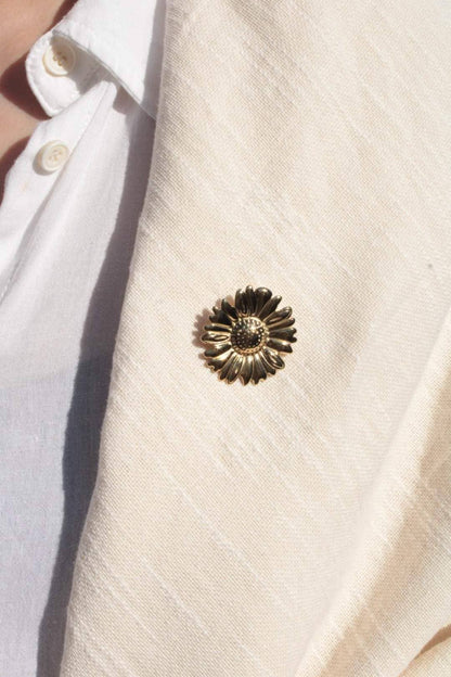 Broche Fleur Acier Inoxydable: Doré / TU