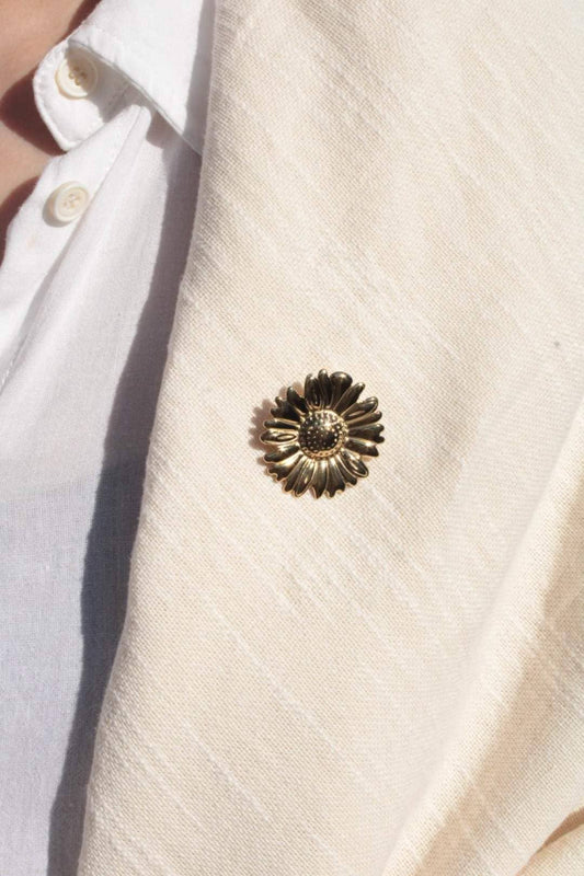 Broche Fleur Acier Inoxydable: Doré / TU