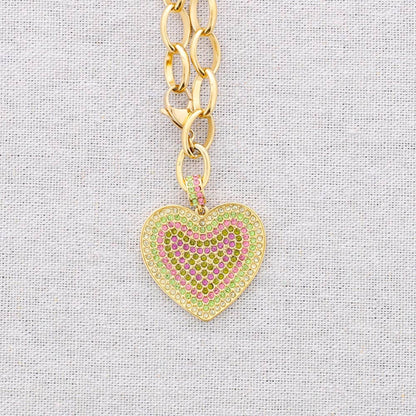 Collier en acier avec pendentif cœur en cristal: Combiné 2