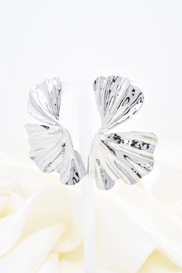 Boucles d'oreilles texturées en acier inoxydable -BO100331: Doré