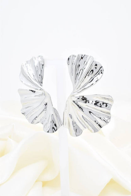 Boucles d'oreilles texturées en acier inoxydable -BO100331: Doré