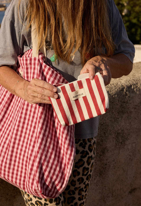 Trousse de beauté Rayures Rouges
