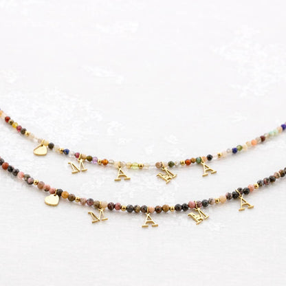 Collier Maman Acier: Rose