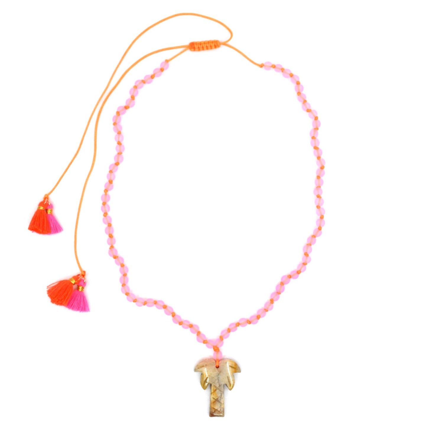 Collier Bert chaîne avec palmier en pierre précieuse
