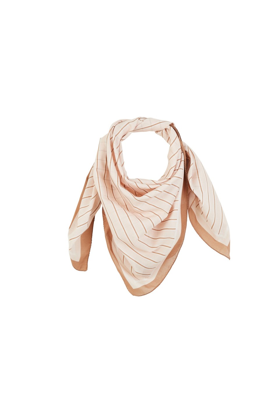 Foulard Gabrielle Paris – Rayures crème & brun