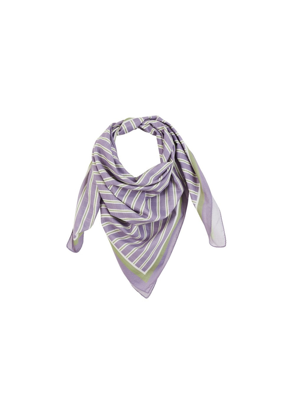 Foulard Gabrielle Paris – Rayures lilas & vert