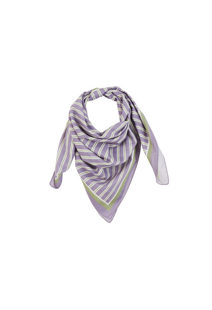 Foulard Gabrielle Paris – Rayures lilas & vert