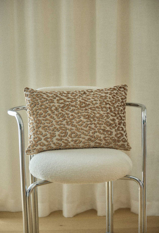 Housse de coussin Jacquard Léopard 30x50 cm