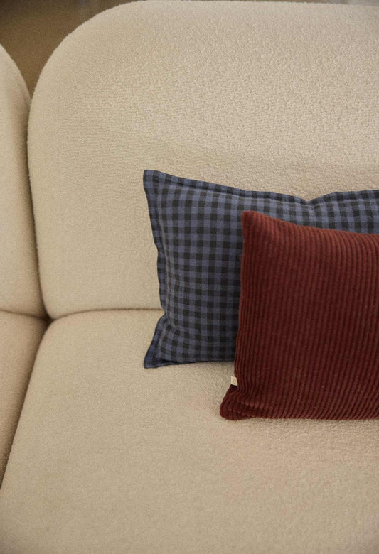 Coussin vichy bleu marine 30X50