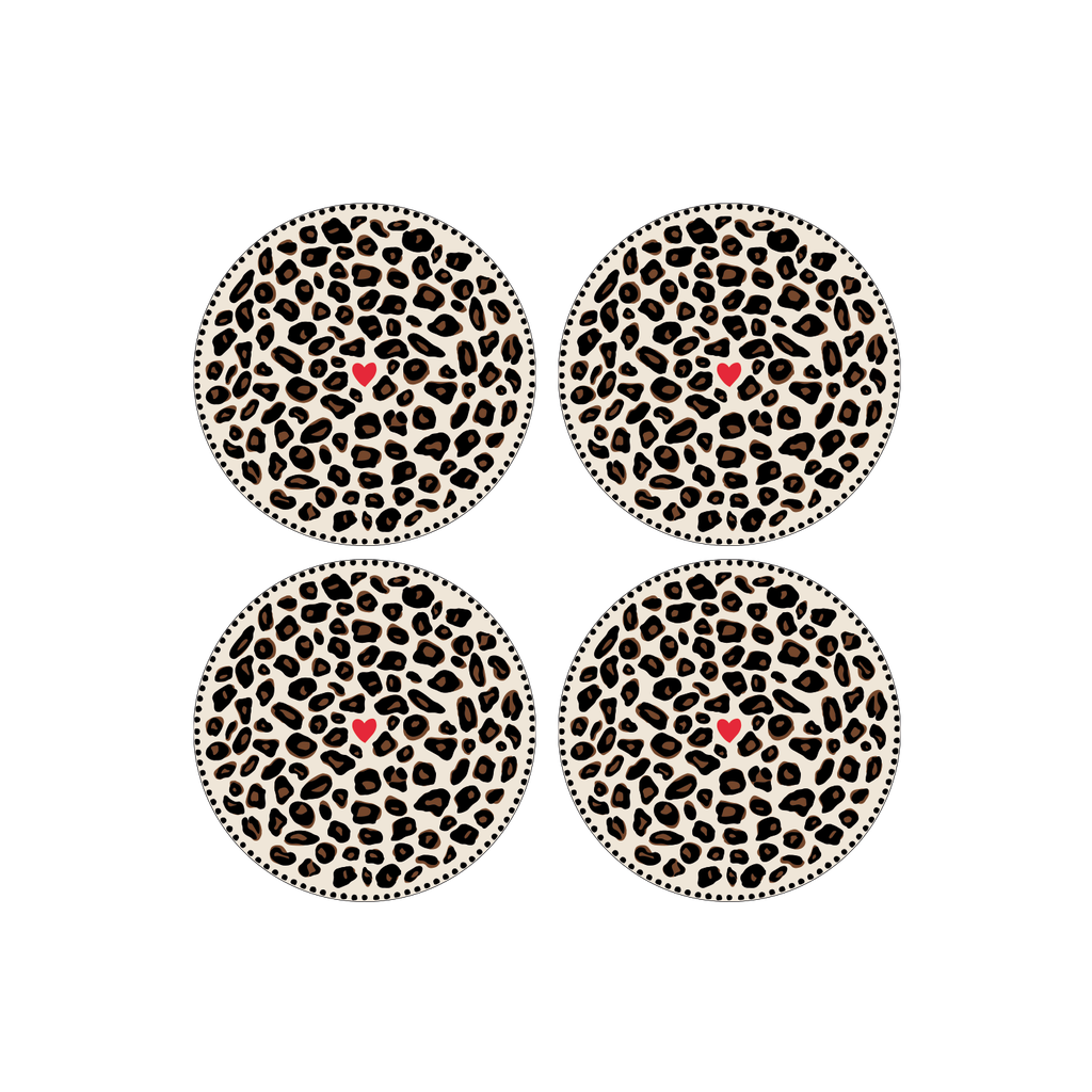 Set de 4 assiettes dessert léopard D19cm