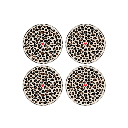 Set de 4 assiettes dessert léopard D19cm