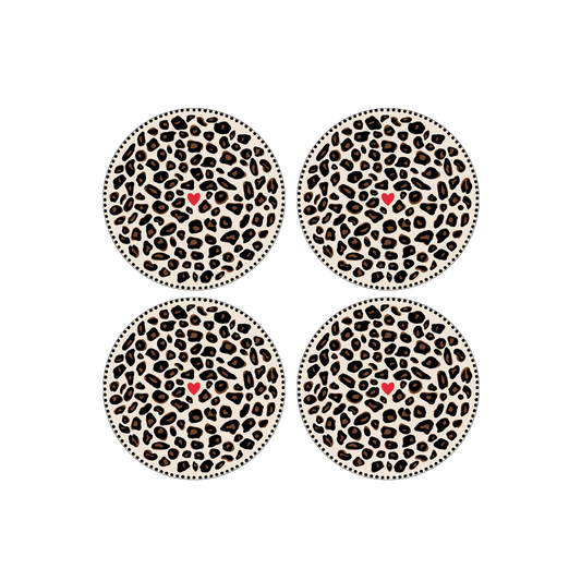 Set de 4 assiettes dessert léopard D19cm