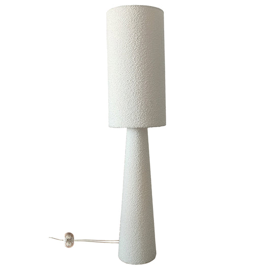 Lampadaire Saturne bouclette blanc