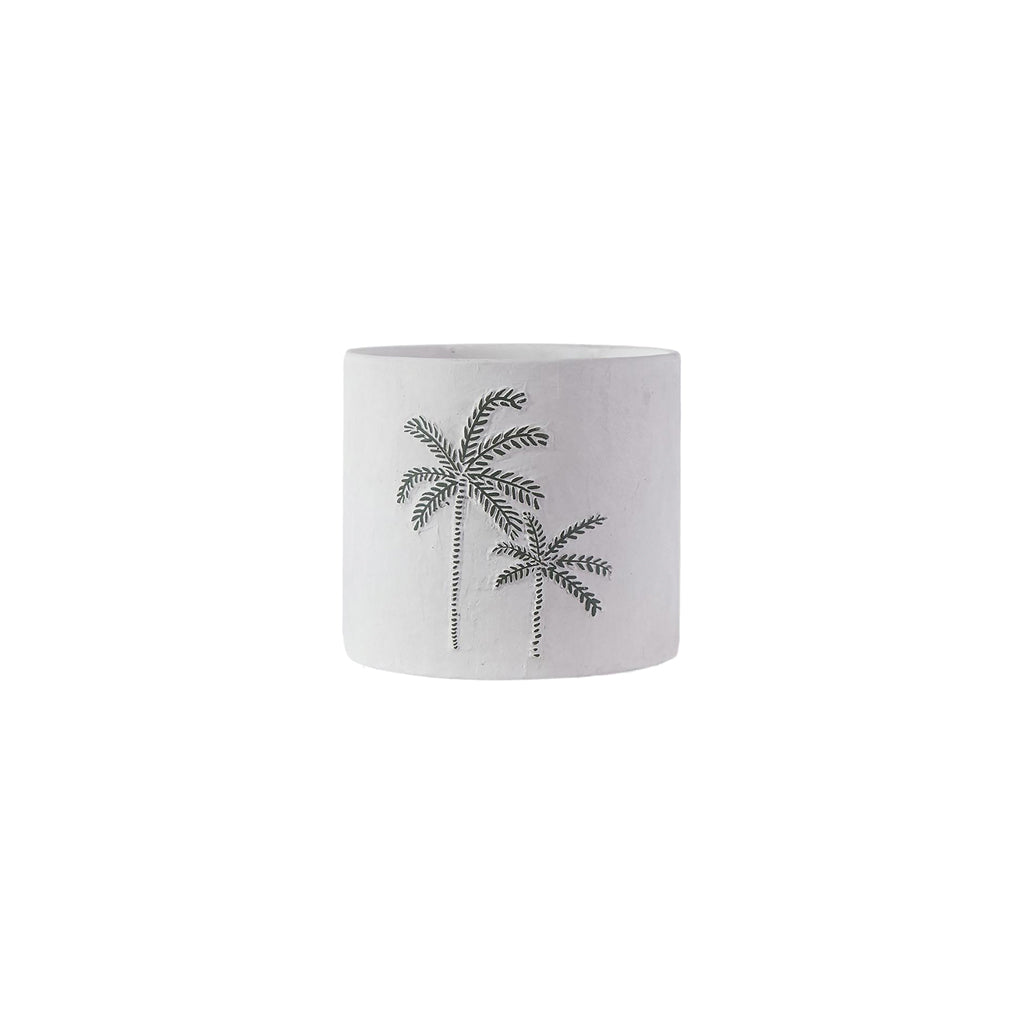 Cache pot palmier blanc pm
