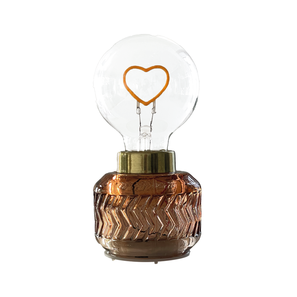 Déco LED Vaness coeur ambre à piles