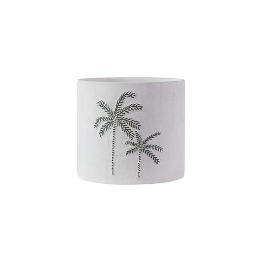 Cache pot palmier blanc mm