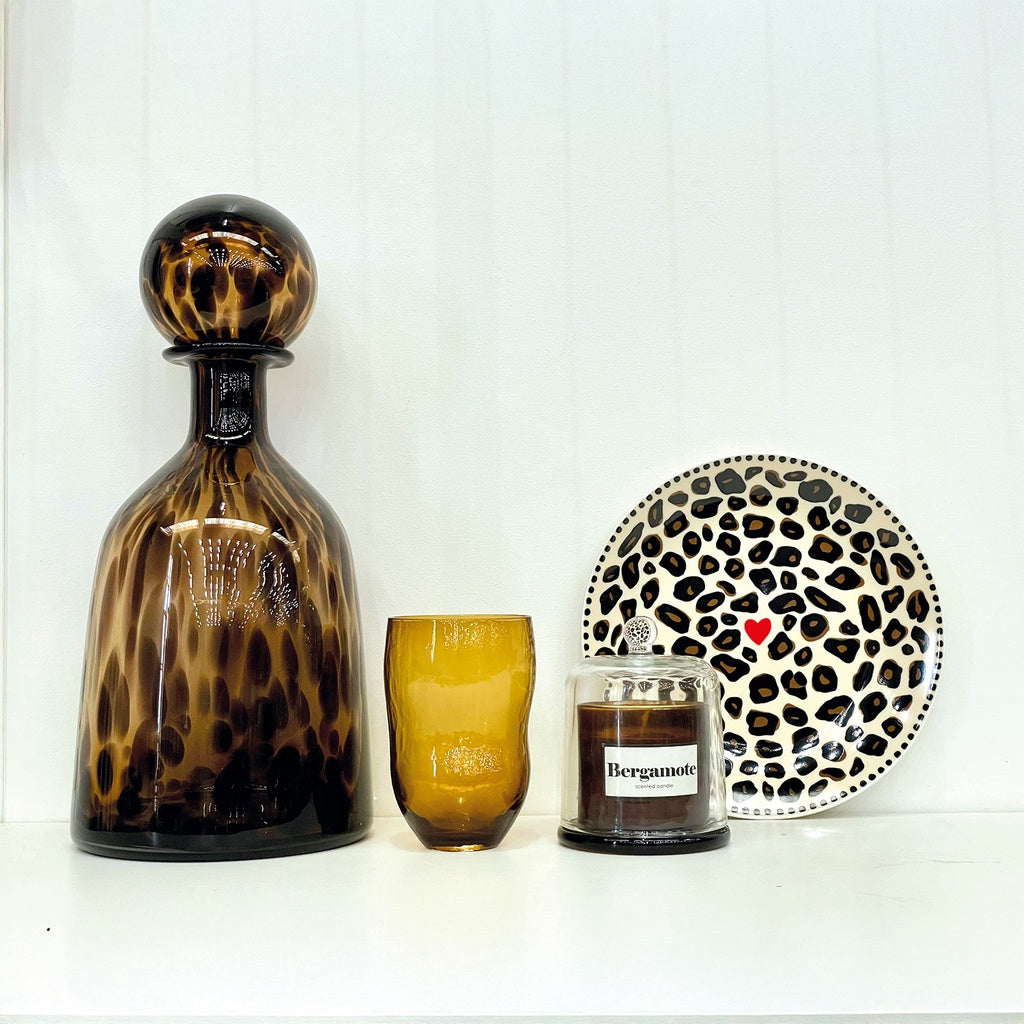 Set de 4 assiettes dessert léopard D19cm