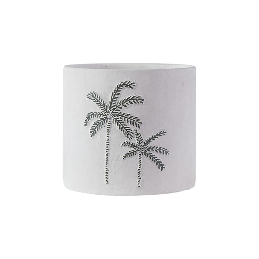 Cache pot palmier blanc gm