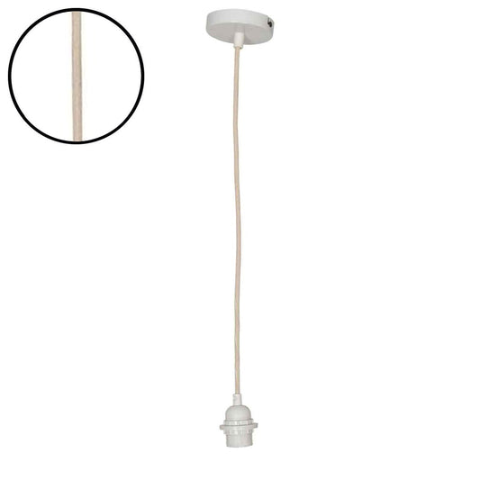 Suspension douille blanche 110cm câble corde