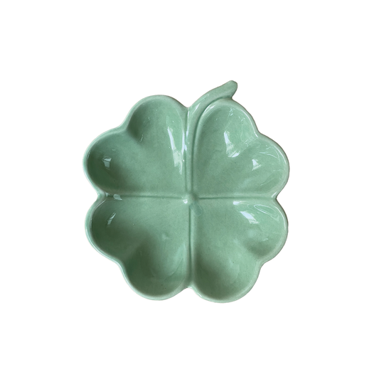 Coupelle trèfle vert L12,1 P11,1 H2,5cm