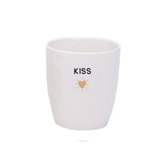 Gobelet message kiss doré